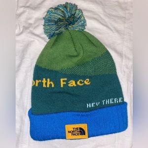 The North Face “Recycled Pom Pom” in Evergreen Beanie